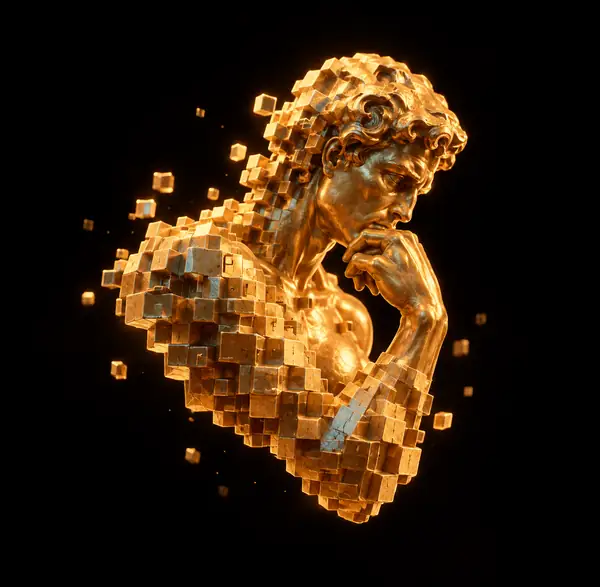 Kombinierte goldene Voxel-Form